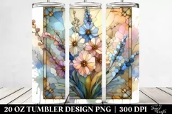 Stained Delphinium Retro Frame 20 Oz Tumbler Product Image 2