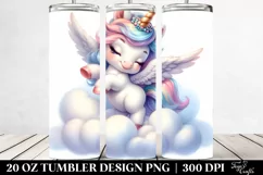 Dancing Unicorn in Pastel Clouds | 20 Oz Tumbler Product Image 2