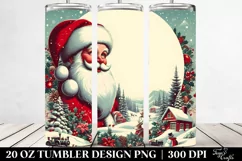 Retro Santa Christmas Image 20 Oz Tumbler Product Image 2