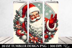 Retro Santa Christmas Clipart 20 Oz Tumbler Product Image 2