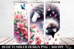 Cat with Spring Petals Tumbling | 20 Oz Tumbler Product Image 2