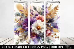 Vibrant Bouquet Gold Foil Tumbler Product Image 2