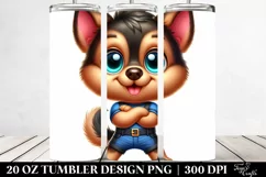 Colorful Cartoon German Shepherd | 20 Oz Tumbler Product Image 2