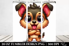 Colorful Cartoon German Shepherd | 20 Oz Tumbler Product Image 2