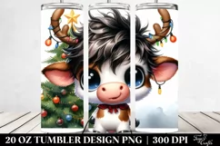 Whimsical Cow, Christmas 20 Oz Tumbler Product Image 2