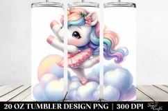 Dancing Unicorn in Pastel Clouds | 20 Oz Tumbler Product Image 2