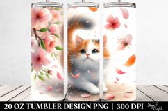20 Oz Tumbler Sublimation | Watercolor Pastel Cat Tumbling Product Image 2