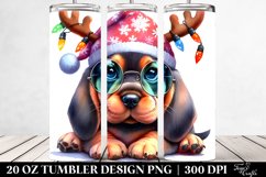 Expressive Bloodhound with Reindeer Horns 20 Oz Tumbler Product Image 2