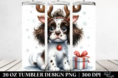 Expressive Akita with Santa Hat 20 Oz Tumbler Product Image 2