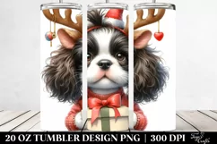 Expressive Akita with Santa Hat 20 Oz Tumbler Product Image 2