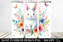 Colorful Cute Rabbit Floral | 20 Oz Tumbler Product Image 2