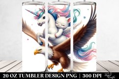 Cute Unicorn Dancing on Eagle&#039;s Back | 20 Oz Tumbler Product Image 2