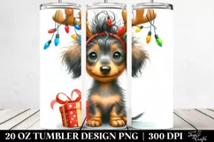 Expressive Dachshund with Reindeer Horns 20 Oz Tumbler Product Image 2