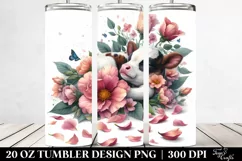 Sleeping Cow in Flower Petals | 20 Oz Tumbler Product Image 2