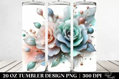 Glossy Camellia Abstract, 20 oz Tumbler Product Image 2