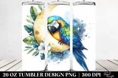 Colorful Macaw Sleeping Moon | 20 Oz Tumbler Product Image 2