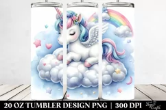 Cute Baby Unicorn Sculpting on Lofty Cloud | 20 Oz Tumbler Product Image 2