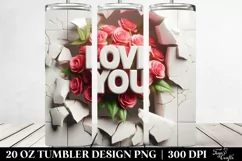 3D Text with Roses Bouquet 20 Oz Tumbler Product Image 2
