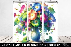 20 Oz Tumbler Sublimation | Colorful Watercolor Vase Morning Product Image 2