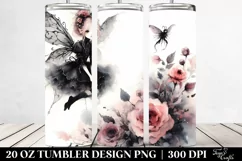 Washed Gothic Fairy, Watercolor, 20 oz Tumbler Product Image 2