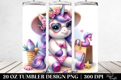 Cute Baby Unicorn with Beachwear | 20 Oz Tumbler Product Image 2