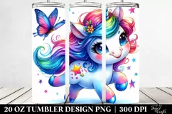 Running Baby Unicorn | 20 oz Tumbler Product Image 2