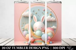 Colorful 3D Rabbit Scene Clipart 20 Oz Tumbler Product Image 2
