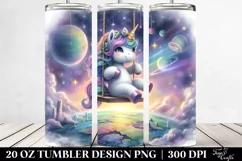 Cute Unicorn Playing on Swing | 20 Oz Tumbler Product Image 2