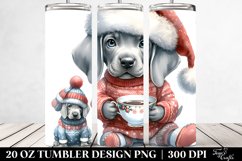 Enthusiastic Weimaraner with Reindeer Horns 20 Oz Tumbler Product Image 2