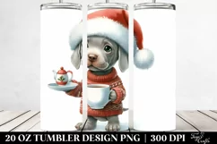 Enthusiastic Weimaraner with Santa Hat 20 Oz Tumbler Product Image 2