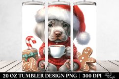 Enthusiastic Weimaraner with Santa Hat 20 Oz Tumbler Product Image 2