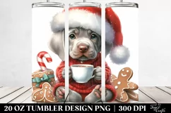 Enthusiastic Weimaraner with Santa Hat 20 Oz Tumbler Product Image 2