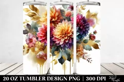Watercolor Abstract Vibrant Bouquet 20 oz Tumbler Product Image 2