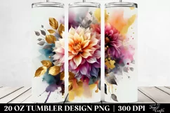 Watercolor Abstract Vibrant Bouquet 20 oz Tumbler Product Image 2