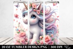 Cute Baby Unicorn Surrounded by Spring Petals | 20 Oz Product Image 2