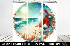 Christmas Santa on the Beach 20 Oz Tumbler Product Image 2