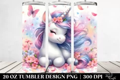 Cute Baby Unicorn Surrounded by Spring Petals | 20 Oz Product Image 2