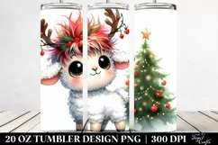 Enthusiastic Lamb with Reindeer Horns 20 Oz Tumbler Product Image 2