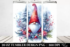 Watercolor Winter Gnome | 20 Oz Tumbler Product Image 2