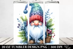 Watercolor Winter Gnome | 20 Oz Tumbler Product Image 2
