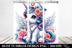 Colorful Baby Unicorn Nurse. 20 Oz Tumbler Design Product Image 2