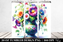 20 Oz Tumbler Sublimation | Colorful Watercolor Vase Morning Product Image 2