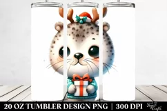 Expressive Seal with Reindeer Horns 20 Oz Tumbler Product Image 2