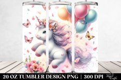 Cute Baby Unicorn Tumbling with Spring Petals | 20 Oz Product Image 2