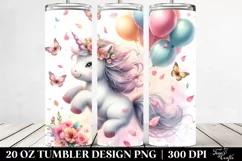 Cute Baby Unicorn Tumbling with Spring Petals | 20 Oz Product Image 2