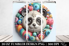 Colorful Panda Ornament Clipart, Transparent 20 Oz Tumbler Product Image 2