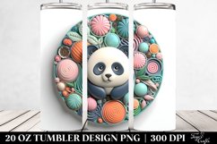 Colorful 3D Panda Ornament Clipart Product Image 2