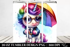 Cute Posing Unicorn 20 Oz Tumbler Product Image 2