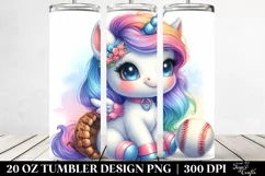 Cute Baby Unicorn Baseball | 20 Oz Tumbler Product Image 2