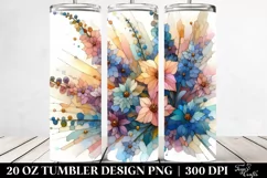 Stained Delphinium Retro Frame 20 Oz Tumbler Product Image 2